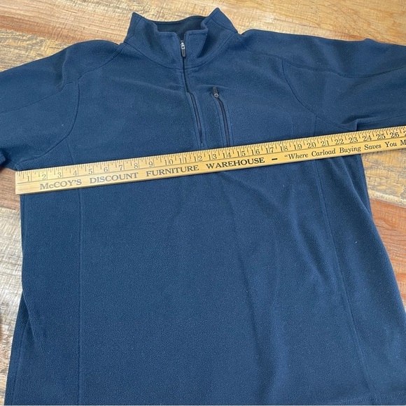 L L Bean 1/4 Zip Men Large Tall Blue Trail Fleece Pullover Lightweight Gorpcore - Picture 5 of 8